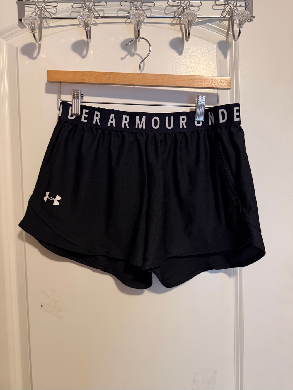 Under Armour Black Athletic Running Shorts with Branded Waistband